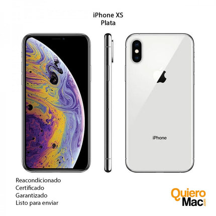    iPhone-XS-usado-plata-Reacondicionado-Refurbish-Remanufacturado-certificado-con-garantia-compra-online-Bogota-Colombia-QuieroMac
