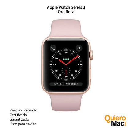 Apple Watch Series 3 38mm 40mm Reacondicionado oro rosa certificado con garantía usado bogota colombia compra online-quieromac