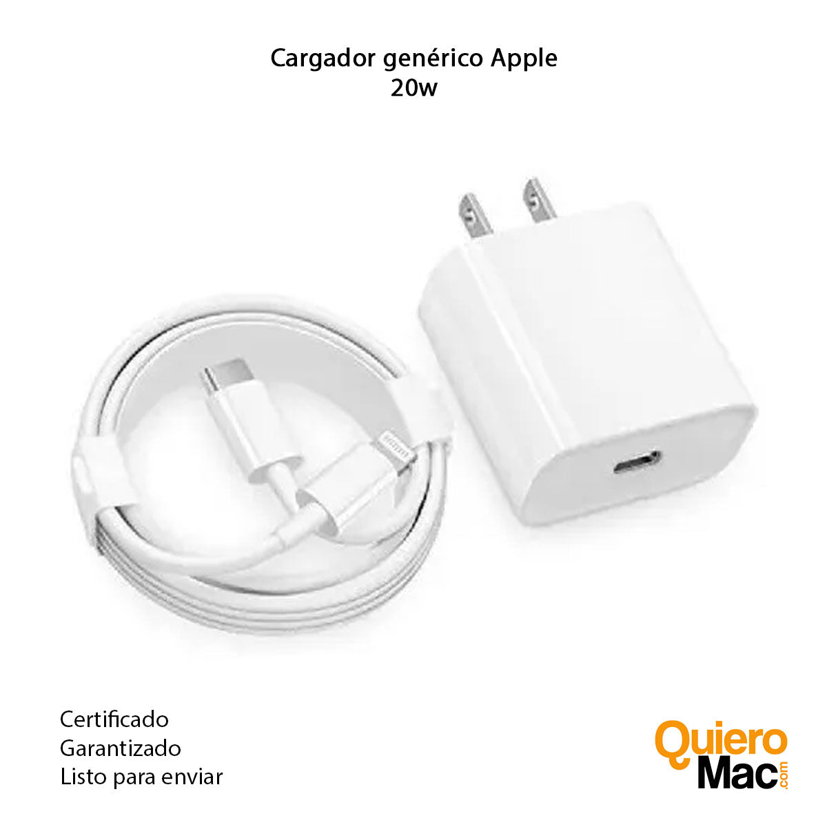 Cargador Rápido 18W + Cable Usb-C para iPhone 11 - Blanco GENERICO