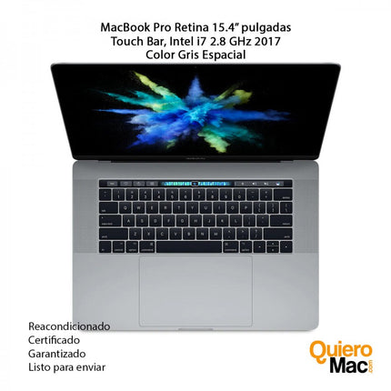 Macbook Pro i7 2.8 2017 Touch-Bar Reacondicionado Refurbish Retina Comprar Bogota Colombia Online Color Gris Especial - Bogotá Colombia